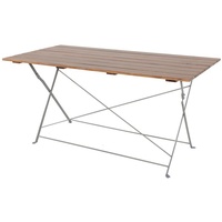 INDA-EXCLUSIV Biergarten Tisch Klapptisch Gartentisch klappbar Akazie Stahl 120x70cm