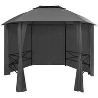 VidaXL Gartenpavillon mit Vorhängen 3,6 x 2,65 m grau