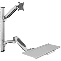 Digitus Monitor-Maus-Tastatur-Halterung DA-90354 silber für 1 Monitor, 1 Tastatur,