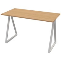 Paperflow easyHome LV9 Schreibtisch buche rechteckig, A-Fuß-Gestell weiß 110,0