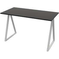 Paperflow easyHome LV9 Schreibtisch schwarz rechteckig, A-Fuß-Gestell weiß 110,0