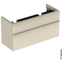 Geberit Smyle Square Waschtischunterschrank 2 Schubladen, sandgrau hochglanz