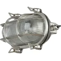 Licht-Erlebnisse Außenwandleuchte Messing Glas B:21 cm E27 IP64 silber