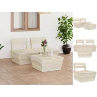 VidaXL Garten-Paletten-Lounge-Set 3-tlg. beige