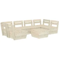 VidaXL Garten-Paletten-Lounge-Set 7-tlg. beige
