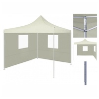 VidaXL Profi-Partyzelt Faltbar mit 2 Seitenwänden 2×2m Stahl Creme