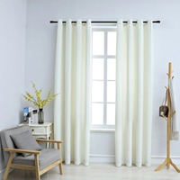 VidaXL Verdunkelungsvorhang Ösen 140 x 225 cm samt creme