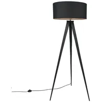 QAZQA Moderne schwarze Stehlampe mit schwarzem Schirm - Ilse