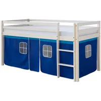 Homestyle4u Hochbett Weiß, Blau, Holz, Kinder- & Jugendzimmer, Kindermöbel,