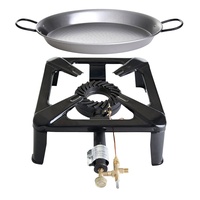 ALLGRILL Hockerkocher-Set mit Gussbrenner Zündsicherung und Stahlpfanne (303014)
