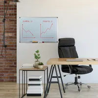 Relaxdays Whiteboard, mit Raster 5x5 cm, Magnettafel abwischbar, magnetisch,