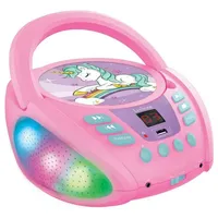Lexibook tragbarer Einhorn-Bluetooth-CD-Player mit Lichteffekten und USB