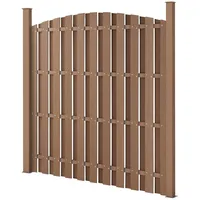 [neu.holz] WPC Gartenzaun 185x193 cm Rund Braun