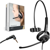 GEQUDIO Headset 1-Ohr mit 2,5mm Klinke - Schwarz