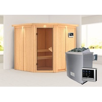 Karibu Sauna Jarin-9kW Ofen-Steuergerät-Inkl.Dachkranz