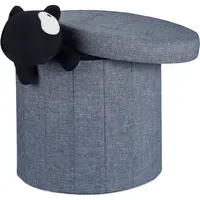 Relaxdays Sitzhocker mit Stauraum Größe L, Fußhocker mit Deckel,