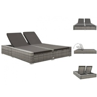 VidaXL Doppel-Sonnenliege 202 x 145 x 80 cm grau