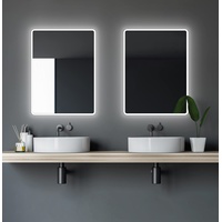 Talos DSK LED Lichtspiegel Silver Luna 80x60 cm