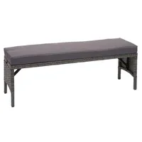 Mendler Poly-Rattan Sitzbank HWC-G16, Gartenbank Rattanbank, Gastronomie 112cm grau,