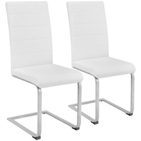Tectake tectake® Schwingstuhl, gepolstert mit Kunstlederbezug, flaches Stahlgestell in