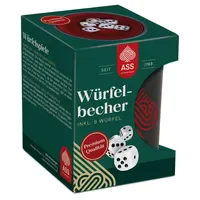 ASS Altenburger Premium Würfelbecher mit 6 Würfeln aus Kunstleder