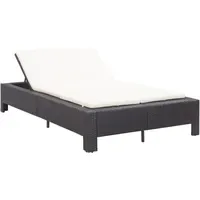 VidaXL Gartenliege 220 x 130 x 35 cm schwarz/cremeweiß