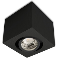 ISOLED Deckenaufbauleuchte eckig für GU10, Alu schwarz, exkl. Leuchtmittel