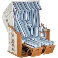 Sunny Smart Rustikal 250 Plus, Gartenstrandkorb 2-sitzer Kunststoffgeflecht weiß