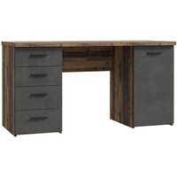 Forte Schreibtisch NETBOB, Optik: Old Wood Vintage - Beton