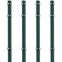 Eider 4x Eckpfosten, 40x40x2200 mm, grün, Doppelstabmatten Zaunpfosten f.