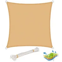 Woltu Sonnensegel Quadrat Atmungsaktiv Sonnenschutz HDPE Windschutz mit UV