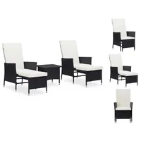VidaXL Garten-Lounge-Set 3-tlg. schwarz 3059371