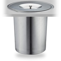 Relaxdays Mülleimer für Arbeitsplatte, Edelstahl, 8l - Silber