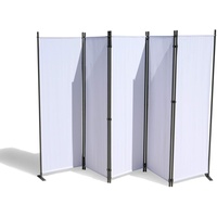 GRASEKAMP Paravent 5 teilig Weiss 268 x 167 cm