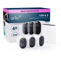 Arlo Kabelloses 4K-UHD-Überwachungssystem mit 3 Kamera Ultra 2 weiß