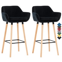 CLP 2er Set Barhocker Grant, Samt schwarz