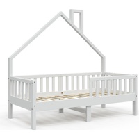 VitaliSpa® Hausbett Kinderbett Spielbett Noemi 80x160cm weiß Rausfallschutz