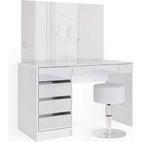 Vicco Schminktisch Sherry Weiß, 120 cm mit Hocker Frisiertisch