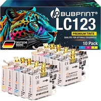 Bubprint 10 Druckerpatronen kompatibel für Brother LC-123 für DCP-J132