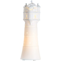 Gilde Deko Lampe Tischlampe Leuchtturm - aus Porzellan maritime