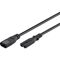 Goobay 97201 Verlängerungskabel C7/C8, 2 m, Schwarz, Gerätestecker C8