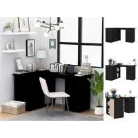 VidaXL Eckschreibtisch Schwarz 145x100x76 cm Holzwerkstoff