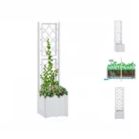 VidaXL Garten-Hochbeet mit Spalier und Selbstbewässerungssystem Weiß