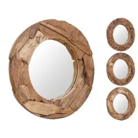 VidaXL Dekorativer Spiegel Teak 80 cm Rund