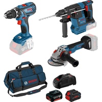 Bosch Professional 0615990M3C Akkugeräte, Akkumaschinen, Profi Set GSR GWS