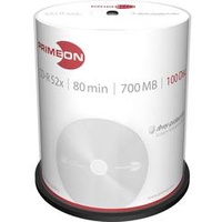 PrimeOn CD-R 80min/700MB, 52x, 100er Spindel silver 2761103