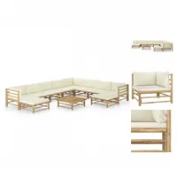 VidaXL Garten-Lounge-Set 11-tlg. natur/cremeweiß