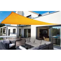 Floracord Polyester Sonnensegel mit Regenschutz Dreieck 460 cm Sonnengelb