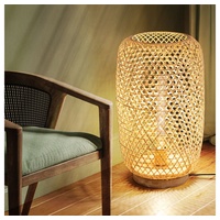 ETC Shop Steh Leuchte Bambus-Geflecht natur Stand Lampe Wohn