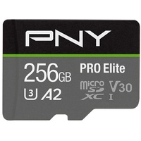 PNY Pro Elite R100/W90 microSDXC 256GB Kit, UHS-I U3,